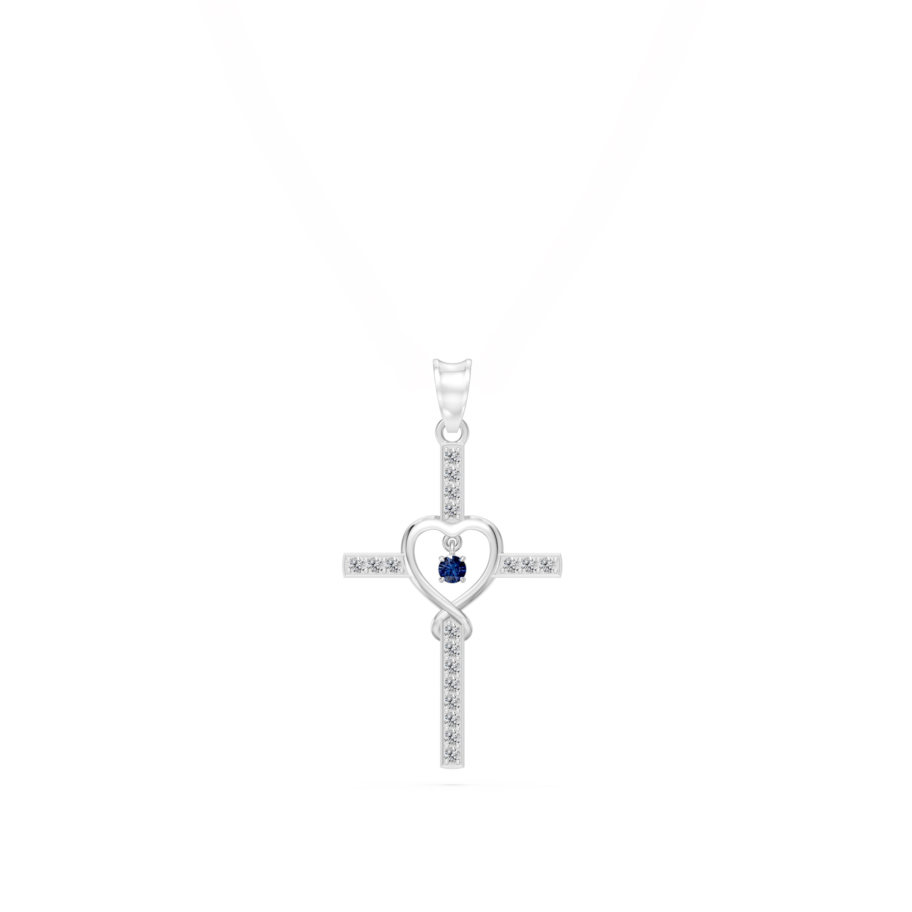 Kreuzanhänger · Diamantbesatz · Saphirbesatz