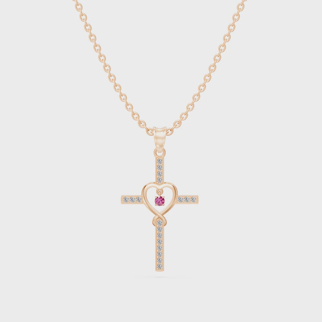 Kreuzanhänger · Diamantbesatz · Saphirbesatz