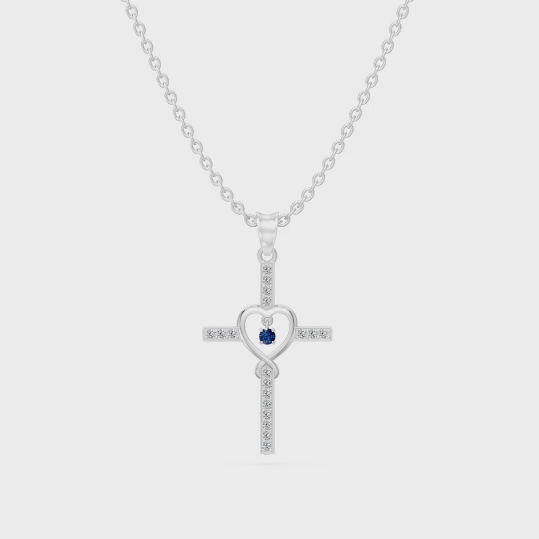 Kreuzanhänger · Diamantbesatz · Saphirbesatz